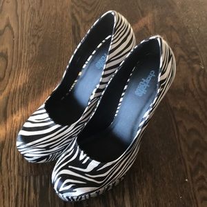 Zebra print high heels